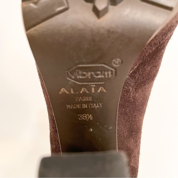 Alaia Suede Platform Heeled Combat Boots 38.5 - Picture 10 of 11